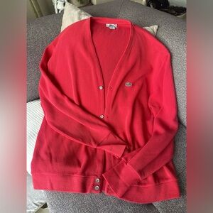 Vintage Men’s Pink Lacoste Cardigan w/ Mother of Pearl Buttons, Sz XL